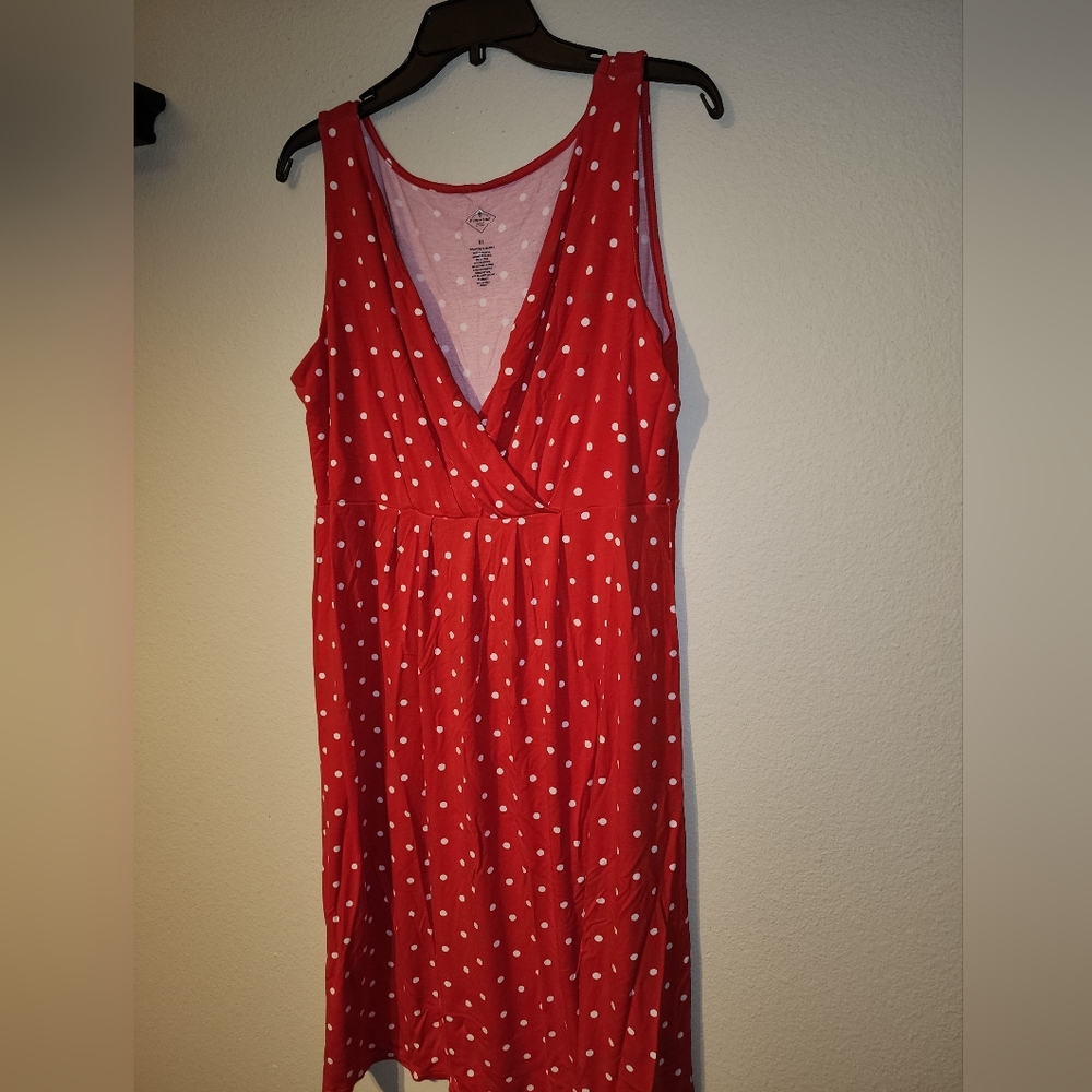 Womens St. Johns Bay Polka Dot A-line Dress